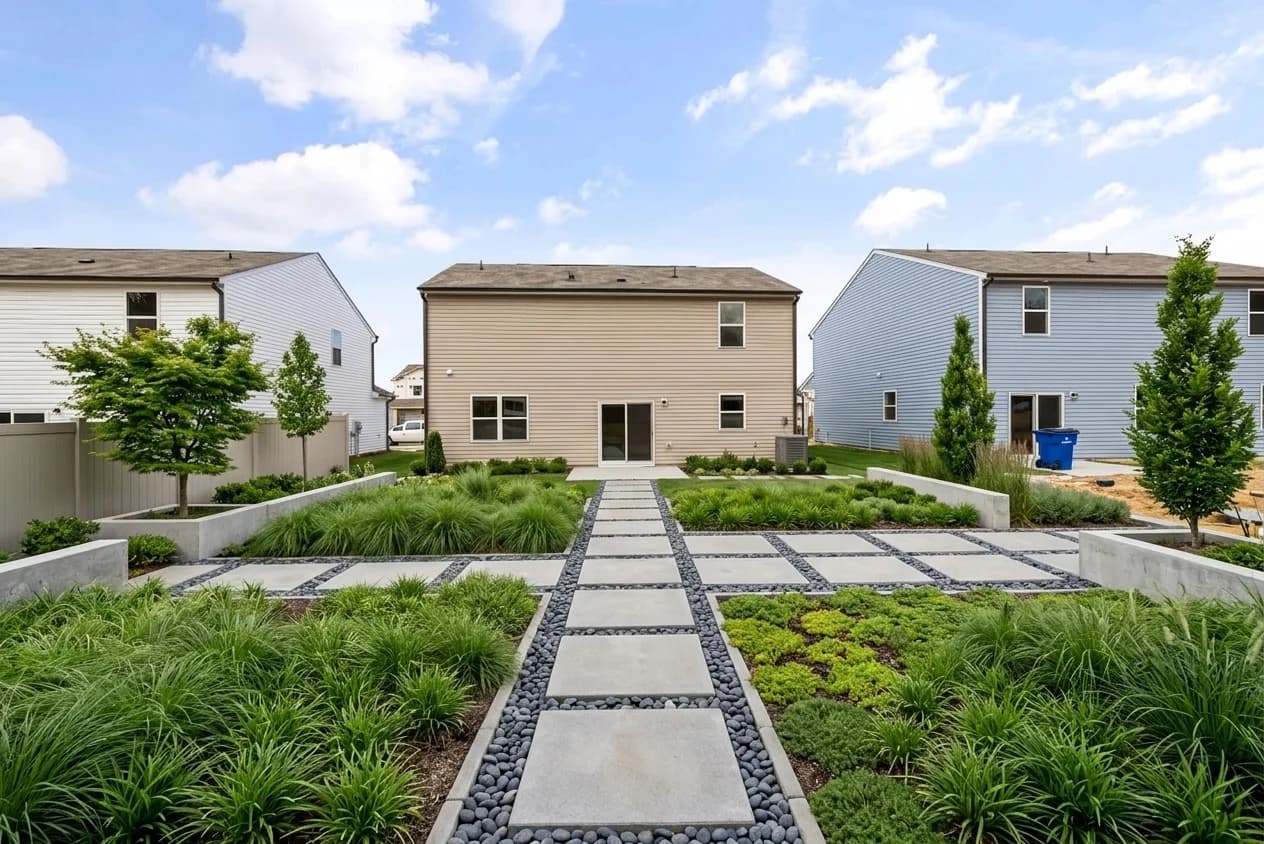 AI-generated landscaping design, Modern style